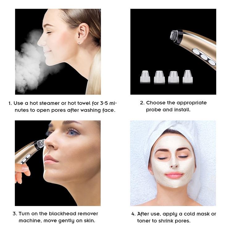 Blackhead Remover Face Deep Nose Cleaner T Zone Pore Acne Pimple Removal Vacuum Suction Facial Diamond Beauty Clean Skin Tools
