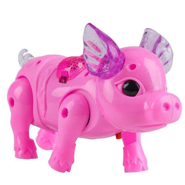 toys for children boys girls walking singing Musical Light cartoon cute Pig Toy with Leash Interactive brinquedos #CL3