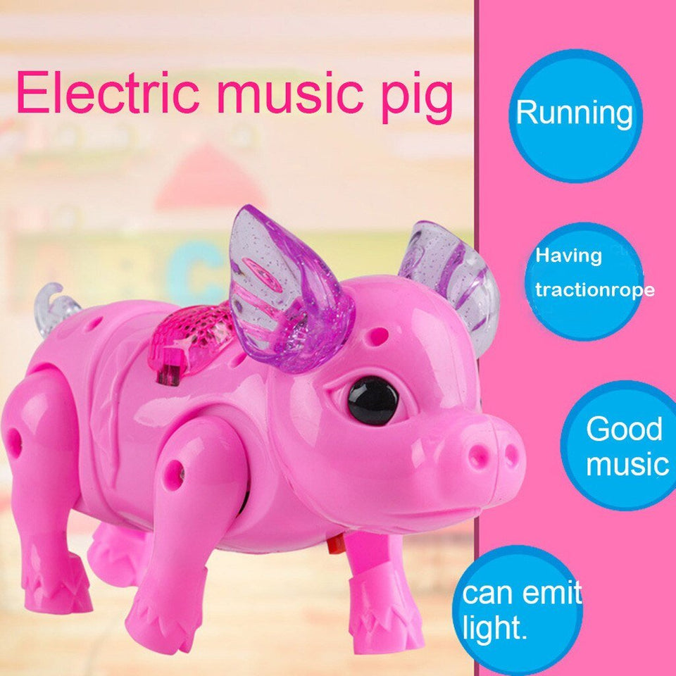 toys for children boys girls walking singing Musical Light cartoon cute Pig Toy with Leash Interactive brinquedos #CL3