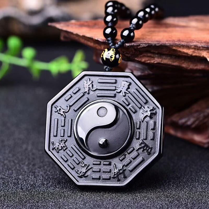 OBSIDIAN YIN AND YANG PENDANT