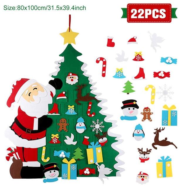 DIY Felt Christmas Tree Decor Santa Claus Kids Toys Christmas Decor