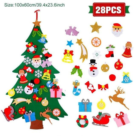 DIY Felt Christmas Tree Decor Santa Claus Kids Toys Christmas Decor