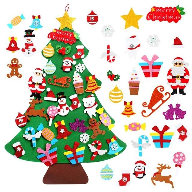 DIY Felt Christmas Tree Decor Santa Claus Kids Toys Christmas Decor