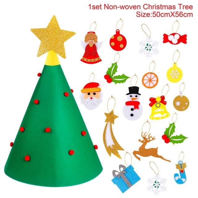 DIY Felt Christmas Tree Decor Santa Claus Kids Toys Christmas Decor