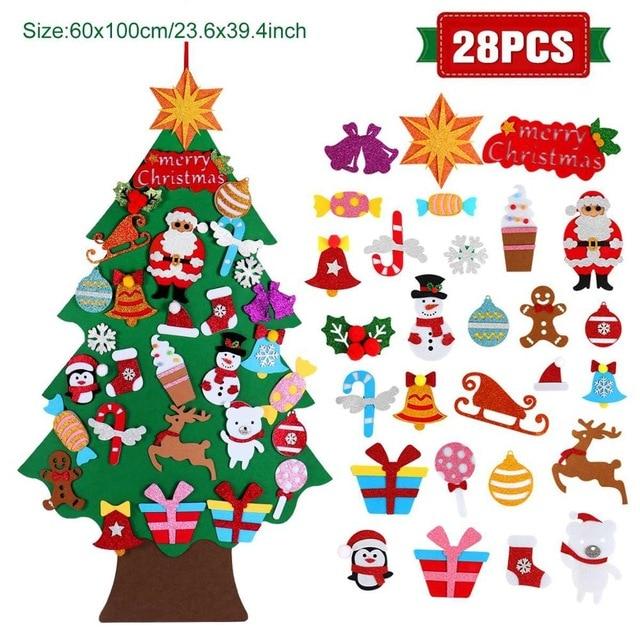 DIY Felt Christmas Tree Decor Santa Claus Kids Toys Christmas Decor